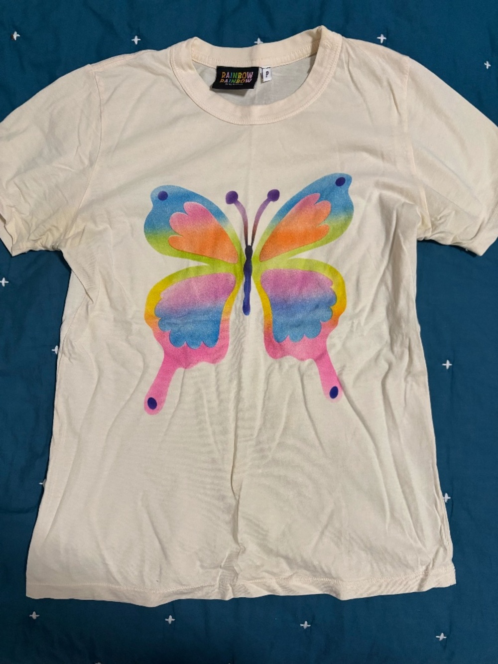 Big Bud Press Airbrush Butterfly Tee Size P (3XS) Multi Color Print